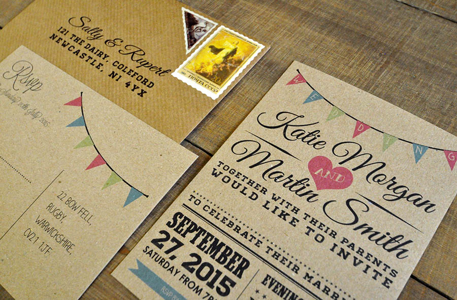 Recycled Kraft Card Bunting special occasion or home decoration weddings 