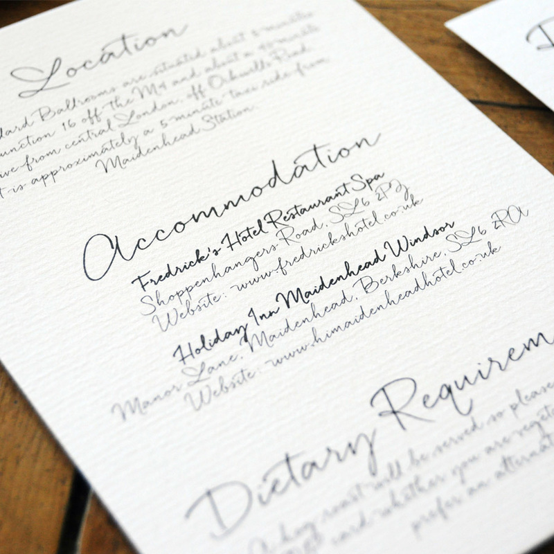 Calligraphy Wedding Invitation Hand lettered style Love Letter Luxury 