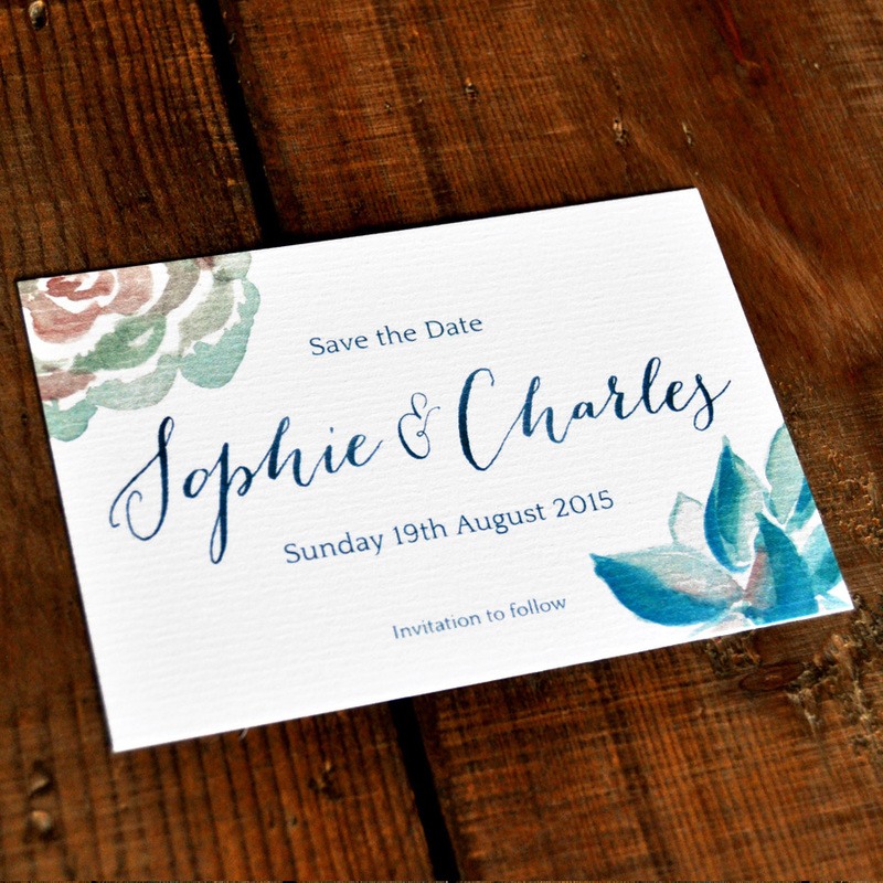Calligraphy & Watercolour Classic Botanical Beauty Wedding Invitation 