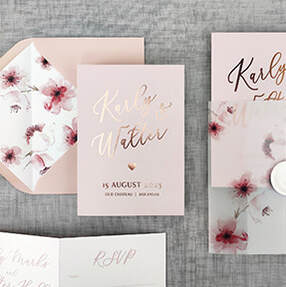 Calligraphy Kraft Wedding Invitation