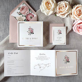 Calligraphy Kraft Wedding Invitation